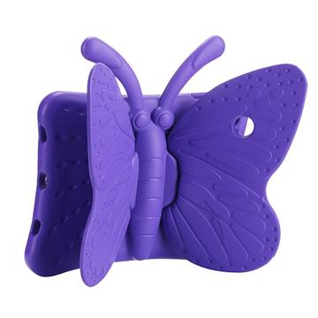 3D Butterfly Detský nárazuvzdorný obal na telefón EVA Kickstand pre iPad Pro 9.7 / Air 2 / Air - fialový