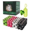 40 Rolls Disposable Pet Dog Poop Bags with Dispenser - Mixed Colors - 600 Pcs.