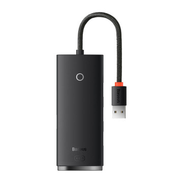 Baseus Lite Series Hub 4v1 WKQX030001 USB na 4x USB 3.0, 25 cm - čierny