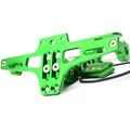 Adjustable CNC Aluminum Alloy Motorcycle License Plate Holder Bike Light Telescopic Bracket with LED Light - Green