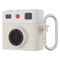 AirPods 4 Retro Camera Design Liquid Silicone Case - White