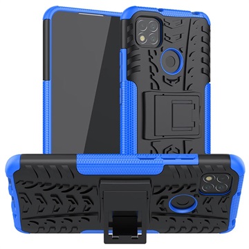 Anti -Slip Xiaomi Redmi 9C, Redmi 9C NFC Hybrid Case so stojanom - modrá / čierna