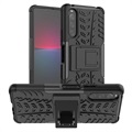 Anti-Slip Sony Xperia 10 IV Hybrid Case with Stand - Black