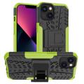 Anti-Slip iPhone 14 Hybrid Case with Stand - Black / Green