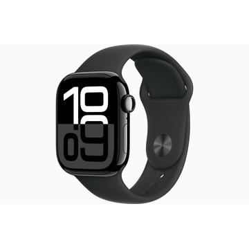 Apple Watch 10 GPS MWWE3QN/A - Aluminum, Black Sport Band, S/M, 42mm - Jet Black