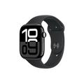 Apple Watch 10 GPS MWWQ3QN/A - Aluminum, Black Sport Band, M/L, 46mm - Jet Black