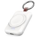 Apple Watch Portable Wireless Charger with Keychain - 1800mAh - White