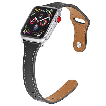 Apple Watch Ultra 2/Ultra/10/9/8/7/SE/6/5/4/4/3/2/1 Premium Kožený remienok - 46mm/45mm/44mm/42mm - čierna