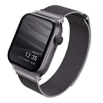 Apple Watch Series Ultra 2/Ultra/10/9/8/SE (2022)/7/SE/6/5/4/3/2/1 UNIQ Dante Milanese Strap - 49mm/45mm/44mm/42mm - Graphite