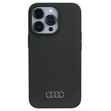 iPhone 13/13 Pro Audi Metal Logo Silikónový Puzdro - Čierny