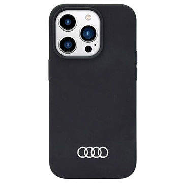 iPhone 14 Pro Audi Metal Logo Silikónový Puzdro - Čierny