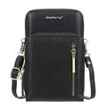 BAELLERRY N0110 Women Double Layer Zipper Wallet PU Leather Cellphone Purse with Shoulder Strap