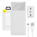 Baseus Bipow Digital Display 15W Power Bank 30000mAh - White