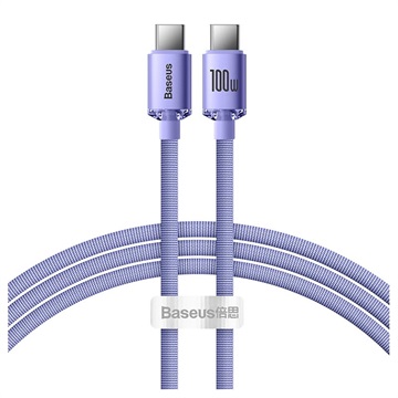 Baseus Crystal Shine USB -C / USB -C kábel Cajy000605 - 1,2 m - fialová