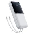 Baseus Lipow 22.5W Power Bank 20000mAh with Built-in Lightning and USB-C Cables and LED Display - White