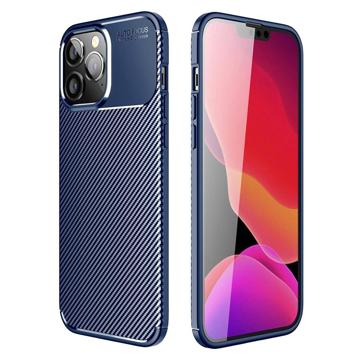 Chrobákové uhlíkové vlákno iPhone 14 Pro Case - Blue