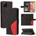 Séria Bi -Color Service Samsung Galaxy A42 5G Wallet Case - Black