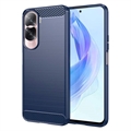 Honor 90 Lite/X50i Puzdro z Brúseného TPU - Uhlíkové Vlákno - Modrá