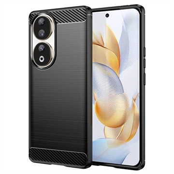 Honor 90 Puzdro z Brúseného TPU - Uhlíkové Vlákno - Čierne