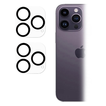 iPhone 14 Pro/14 Pro Max Ochranné Tvrdené Sklo na Objektív Fotoaparátu - 2 Ks. - Čierna