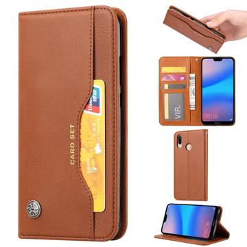 Séria sada kariet Huawei P20 Lite Wallet Case - Brown