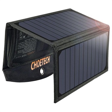 Choetech Dual-Port Foldable Solar Charger - 19W (Open-Box Satisfactory) - Black