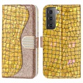 Séria Croco Bling Series Samsung Galaxy S21 Fe 5G Pase Wallet - Gold