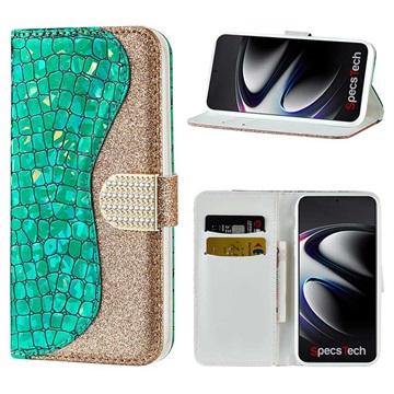 Croco Bling Series Samsung Galaxy S21 Ultra 5G Wallet Case - Green