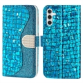 Croco Bling Series Samsung Galaxy A34 5G Puzdro do Peňaženky - Modrá