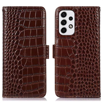 Krokodílová séria Samsung Galaxy A33 5G Wallet Leather puzdro s RFID