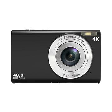 DC402-AF 4K Kids 48MP Digital Camera Auto Focus 16X Digital Zoom Vlogging Camera for Teens - Black