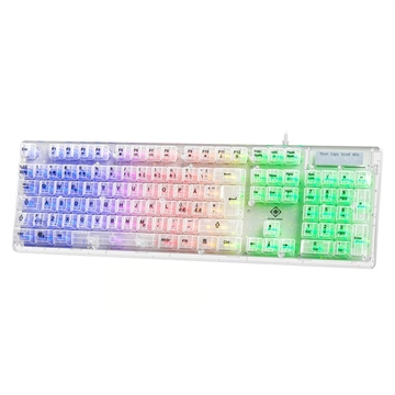 Deltaco DK250 Transparent Gaming Keyboard with Membrane Switches - Nordic Layout, RGB Backlit