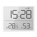 Digital Alarm Clock / LCD Electric Clock – Calendar, Temperature & Humidity Display - White