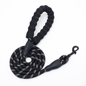 Dog Leash with Soft EVA Padded Handle and Reflective Threads - 1.5m - Black