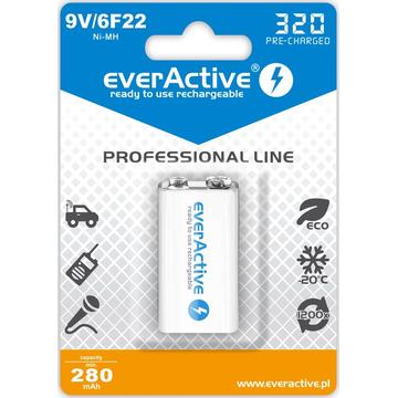 EverActive Professional Line EVHRL22-320 Rechargeable 9V Battery 320mAh