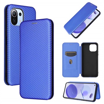 Xiaomi mi 11 Lite 5G Flip Case - uhlíkové vlákno - modrá