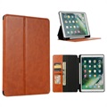 iPad 10.2 2019/2020/2021 Folio Case s kartami - hnedé