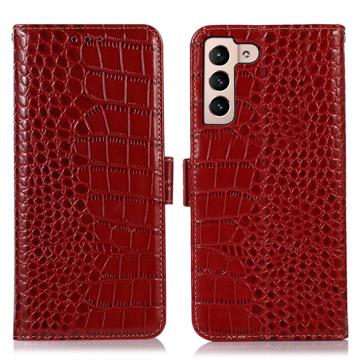 Crocodile Séria Samsung Galaxy S23+ 5G Kožené Puzdro na Peňaženku s RFID