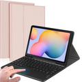 Pre Samsung Galaxy Tab S6 Lite / S6 Lite (2022) Bluetooth klávesnica s touchpadom, PU kožený kryt s držiakom na pero – ružový