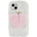 Plush Heart iPhone 14 Plus TPU Puzdro - Biely