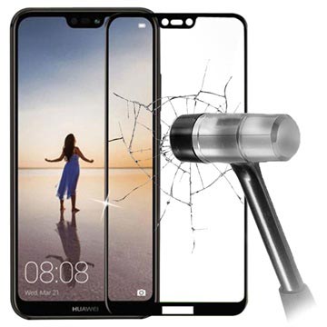 5D v plnej veľkosti Huawei P20 LITE Temperted Glass Screen Protector - Čierna