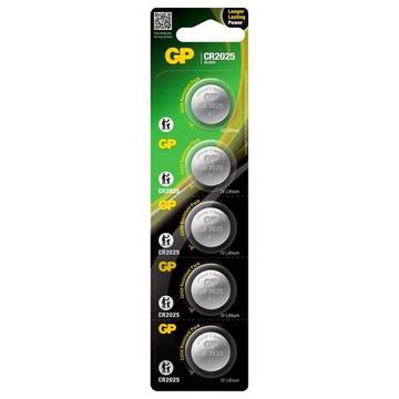 GP Mini CR2025 Button Cell Batteries - 5 Pcs.