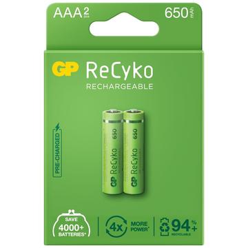 GP ReCyko 650 Rechargeable AAA Batteries 650mAh - 2 Pcs.