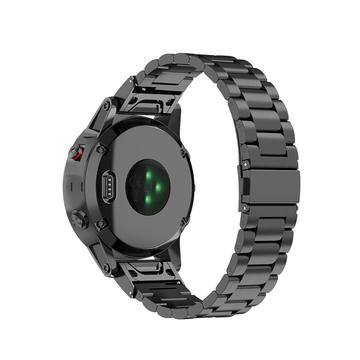 Garmin Fenix 5S/5S Plus/6S/6S Plus/7S Remienok z nehrdzavejúcej ocele - čierny