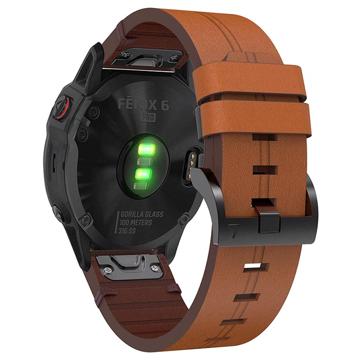 Garmin Fenix 6/5/5 Plus Genuine Leather Strap - Brown