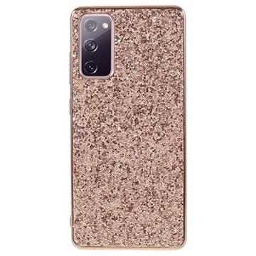 Glitter Series Samsung Galaxy S20 Fe Hybrid Case - Rose Gold