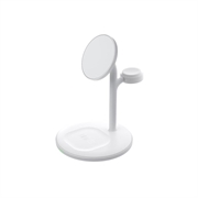 Green Cell MagScape 3-in-1 MagSafe Wireless Charging Stand - iPhone, Apple Watch, AirPods - White