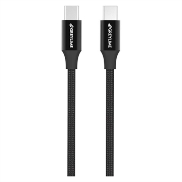 Pletený Kábel USB-C / USB-C GreyLime - 1m - Čierna