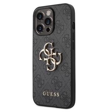 Guess 4G Big Metal Logo iPhone 14 Pro Max Hybrid Case - Black