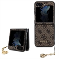 Samsung Galaxy Z Flip5 Guess 4G Charms Collection Hybridné Puzdro - Hnedá